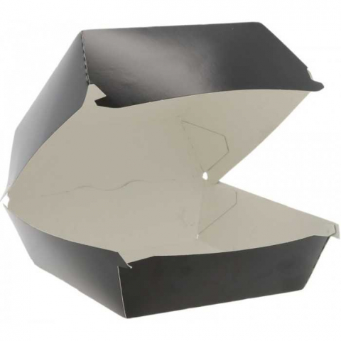 Caserole - Caserola Burger Mediu, Negru, 120 x 120 x 85 mm/ 50 set/ 4 bax