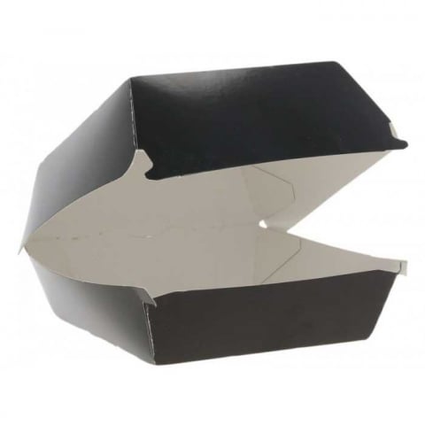 Caserole - Caserola Burger Mic, Negru, 100 x 100 x 70 mm/ 50 set/ 4 bax