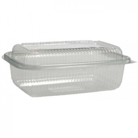 Articole din Plastic PET - Caserole cu Capac inalt atasat 750 CC, Transparent, 190 x 120 x 70 mm/ 100 set/ 6 bax