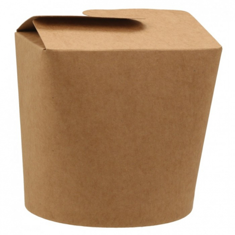 Articole din Carton Kraft Natur - Caserola Noodles 750 CC, Natur, 95 x 95 x 93 mm/ 50 set/ 20 bax