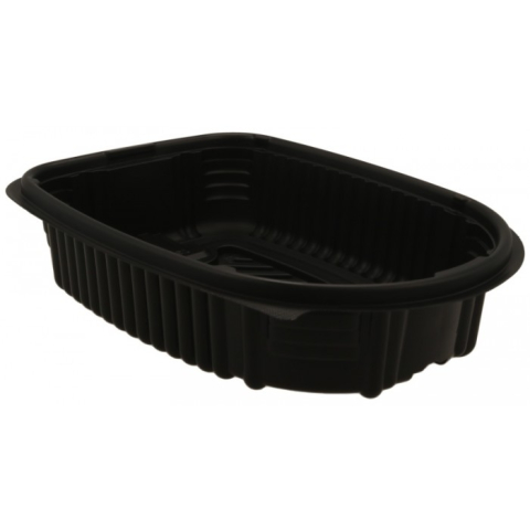 Caserola Ovala Neagra cu Capac Pui, 2400CC, 255X185X125mm/ 200 bax [4]