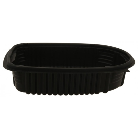 Caserola Ovala Neagra cu Capac Pui, 2400CC, 255X185X125mm/ 200 bax [3]