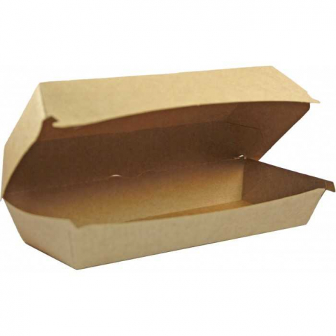 Articole din Carton Kraft Natur - Caserola Panini, Natur, 225 x 110 x 70 mm/ 50 set/ 4 bax