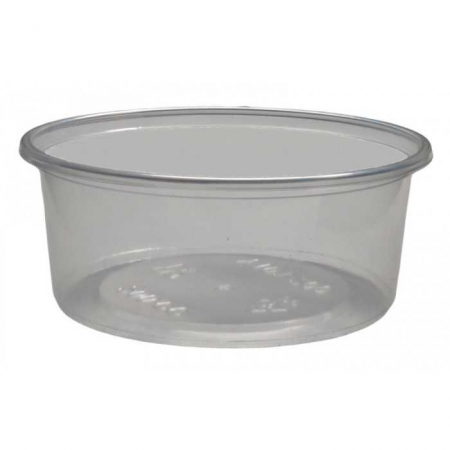 Articole din Plastic PP - Caserola Rotunda 200 CC, Transparenta/ 100 set/ 10 bax