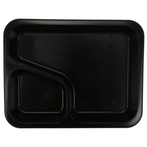 Caserola Termosudabila 2 Compartimente, Colt, Neagra, 227 x 178 x 30 mm/ 600 bax [3]