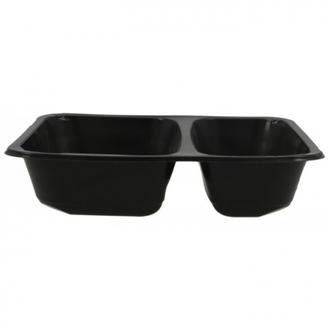 Caserola Termosudabila 2 Compartimente, Neagra, 227 x 178 x 50 mm/ 300 bax [1]