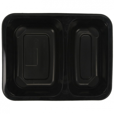 Caserola Termosudabila 2 Compartimente, Neagra, 227 x 178 x 50 mm/ 300 bax [4]