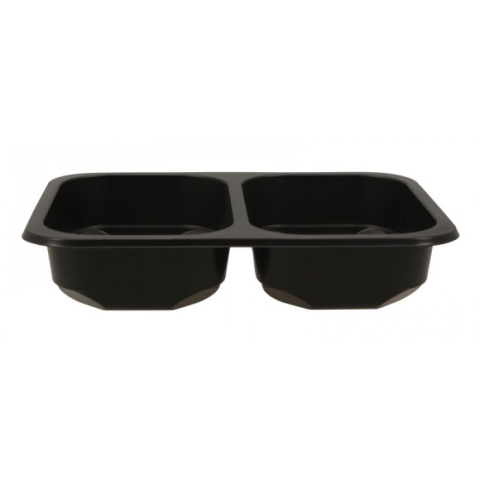 Caserola Termosudabila, 2 Compartimente, Neagra, 187 x 137 x 36 mm/ 600 bax [1]