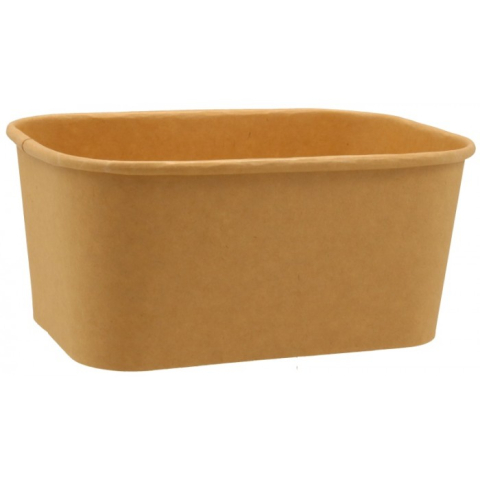 Articole din Carton Kraft Natur - Caserole 1000 CC, Natur, 173 x 123 x 75 mm/ 50 set/ 6 bax