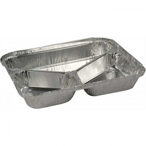 Caserole Aluminiu Dreptunghiulare 3 Comp. 220 CC+ 160 CC + 380 CC, 227 x 177 x 30 mm/ 100 set/ 10 bax [2]