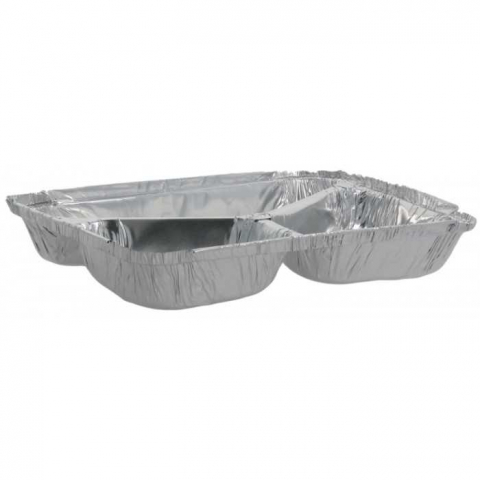 Articole din Aluminiu - Caserole Aluminiu Dreptunghiulare 3 Comp. 220 CC+ 160 CC + 380 CC, 227 x 177 x 30 mm/ 100 set/ 10 bax