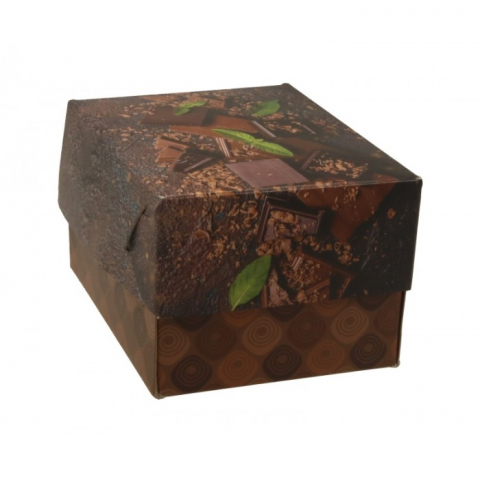 Cutii Prajituri - Cutie Carton + Aur Choco, Maro, 130 x 100 x 80 mm/ 193 set/ 1 bax