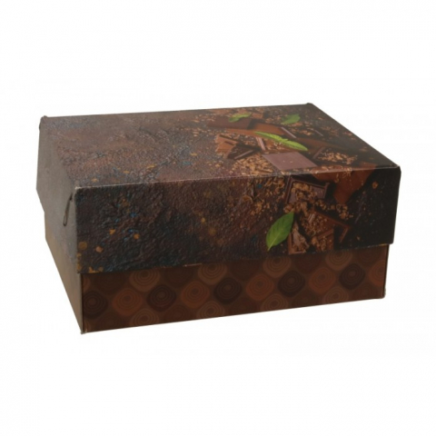 Cutii Prajituri - Cutie Carton + Aur Choco, Maro, 170 x 125 x 80 mm/ 153 set/ 1 bax