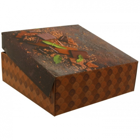 Cutie Carton + Aur Choco, Maro, 250 x 250 x 80 mm/ 76 set/ 1 bax [1]