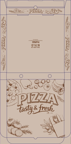 Pizza - Cutie Pizza 500 x 500 x 40 mm, Kraft Natur/ 100 set
