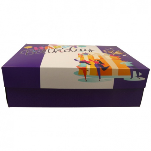 Cutii Tort - Cutie Tort Carton + Aur Party, Mov, 410 x 310 x 130 mm/ 36 set/ 1 bax