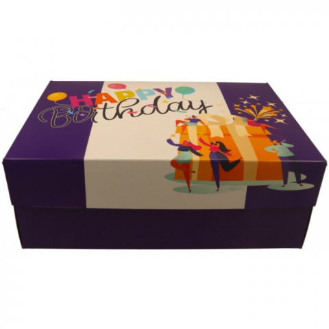 Cutii Tort - Cutie Tort Carton + Aur Party, Mov, 350 x 250 x 130 mm/ 43 set/ 1 bax