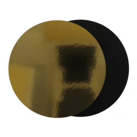 Discuri Tort - Disc Carton Rotund Aur + Negru, Rotund, 200 mm/ 25 set/ 1 bax