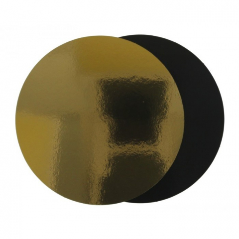 Discuri Tort - Disc Carton Rotund Aur + Negru, Rotund, 280 mm/ 25 set/ 1 bax