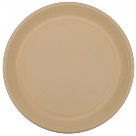 Farfurii - Farfurie Bio Rotunda 1 Compartiment, Natur, D220 x H22 mm/ 50 set/ 10 bax