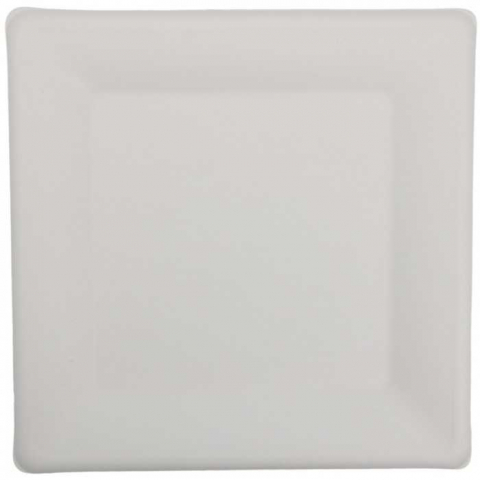Articole din Trestie de Zahar Alb - Farfurii Bio Patrata, Alb, 260 x 260 mm/ 50 set/ 10 bax