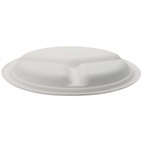 Farfurii Bio Rotunda 3 Compartimente D261, Alb, 261 x 26 mm/ 50 set/ 10 bax [2]