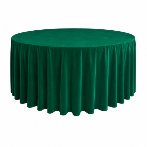 Material Catifea - Fata de masa Catifea D320 cm- Verde Smarald/ 1 buc