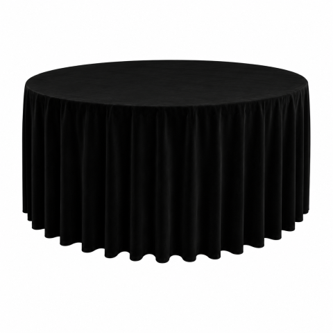 Material Catifea - Fata de masa Catifea D320 cm- Negru/ 1 buc