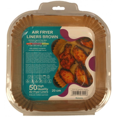 Hartie Air Frayer - Hartie Copt, Airfryer, Patrata, L200 x H45 mm/ 50 set/ 12 bax