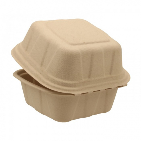 Caserola Bio Hamburger, Natur, 150 x 155 x 95 mm/ 50 set/ 6 bax [1]