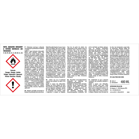 Odorizant Aquazero Bergamot & Vetiver 480 ml/ 1 buc/ 6 bax [6]