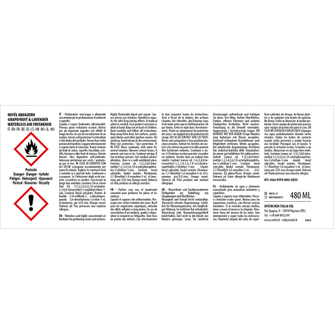 Odorizant Aquazero Grapefruit & Lavender 480 ml/ 1 buc/ 6 bax [6]