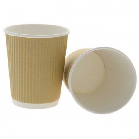 Articole din Carton Kraft Natur + Alb - Pahar 8oz, Natur + Alb, D80 mm x H90 mm, 230 CC/ 25 set/ 20 bax