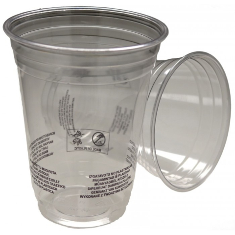 Pahare - Pahar PET 350 ml D 95mm, Transparent/ 50 set/ 20 bax