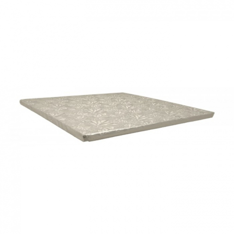 Articole pentru Cofetarii si Gelaterii - Platforme Carton G12m Argintii Patrate, 200 x 200 x 12 mm/ 5 set/ 10 bax