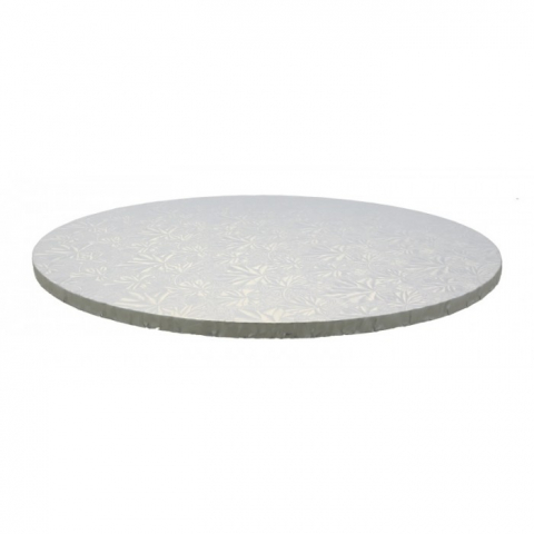 Articole pentru Cofetarii si Gelaterii - Platforme Carton G12m Argintii Rotunde, D250 x H12 mm/ 5 set/ 10 bax