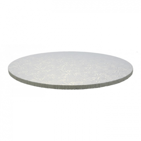 Articole pentru Cofetarii si Gelaterii - Platforme Carton G12m Argintii Rotunde, D280 x H12 mm/ 5 set/ 10 bax