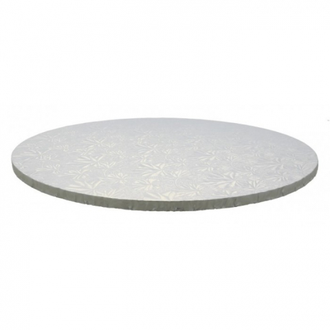 Articole pentru Cofetarii si Gelaterii - Platforme Carton G12m Argintii Rotunde, D400 x H12 mm/ 5 set/ 10 bax