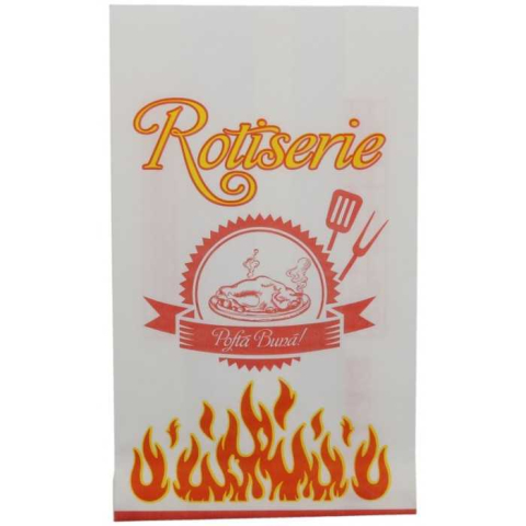 Pungi Rotiserie - Punga Rotiserie, 150 x 50 x 270 mm, Alb/ 500 bax