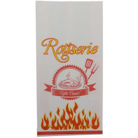 Pungi Rotiserie - Punga Rotiserie, 170 x 60 x 360 mm, Alb/ 500 bax