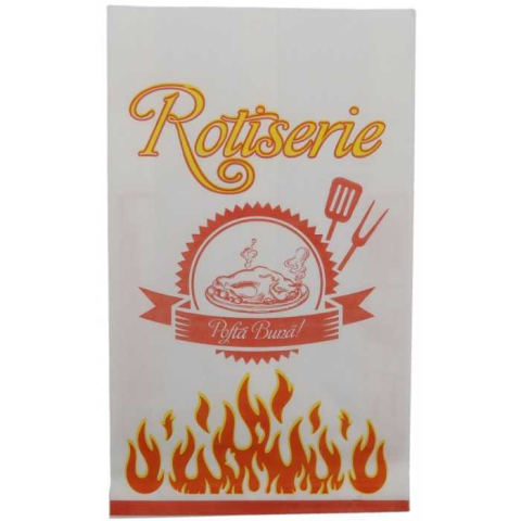 Pungi Rotiserie - Punga Rotiserie, 200 x 70 x 350 mm, Alb/ 500 bax