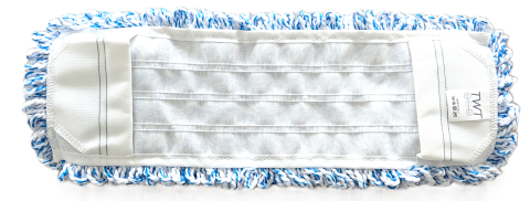 Mop Plano - Rezerva Mop Micromega cu Buzunare si Clapete, Alb + Albastru, 40 cm/ 1 buc/ 30 bax