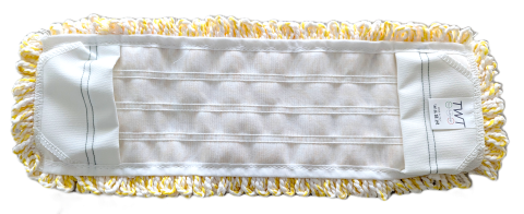 Mop Plano - Rezerva Mop Micromega cu Buzunare si Clapete, Alb + Galben, 40 cm/ 1 buc/ 30 bax