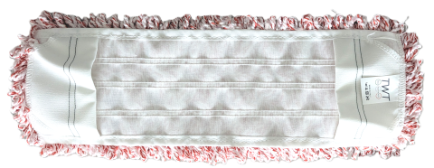 Mop Plano - Rezerva Mop Micromega cu Buzunare si Clapete, Alb + Rosu, 40 cm/ 1 buc/ 30 bax