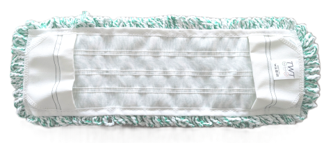 Mop Plano - Rezerva Mop Micromega cu Buzunare si Clapete, Alb + Verde, 40 cm/ 1 buc/ 30 bax