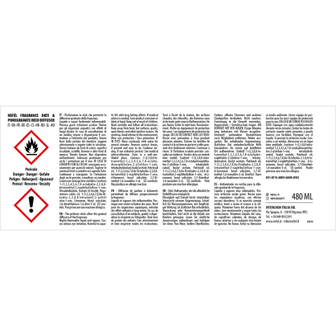 Rezerva Reed Diffuser  Date & Pomegranate 480 ml/ 1 buc/ 6 bax [6]