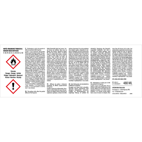 Rezerva Reed Diffuser Tobacco & Whisky 480 ml/ 1 buc/ 6 bax [6]