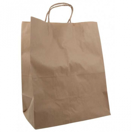 Ambalaje si Consumabile - Sacosa Cu Maner Rasucit, Natur, Hartie Reciclata, 310 x 170 x 390 mm/ 50 set - Copie