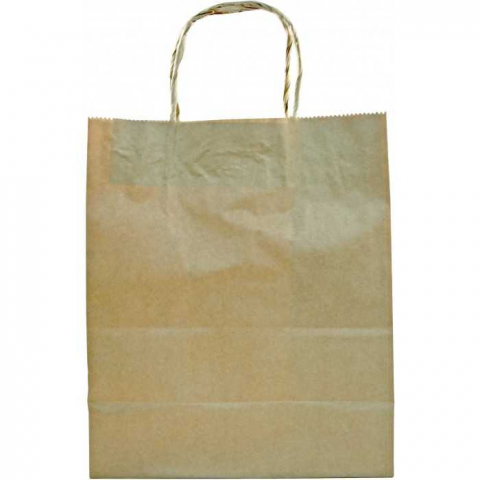 Sacosa Cu Maner Rasucit, Natur, Hartie Reciclata 220 x 120 x 260 mm/ 50 set [1]