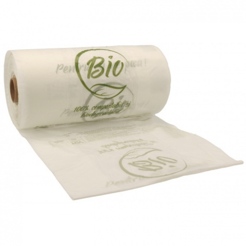 Pungi - Role Bio legume/ fructe, Albe, 220 + 100 x 400 mm/ 400 set/ 6 bax